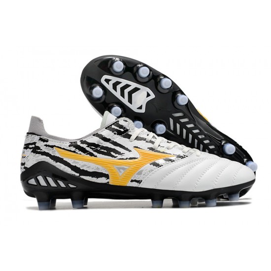 Mizuno Morelia Neo III Pro Firm Ground Men Yellow White Football Shoes