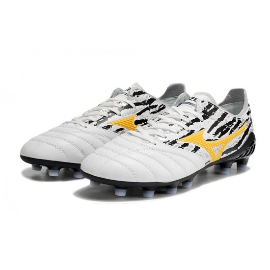 Mizuno Morelia Neo III Pro Firm Ground Men Yellow White Football Shoes