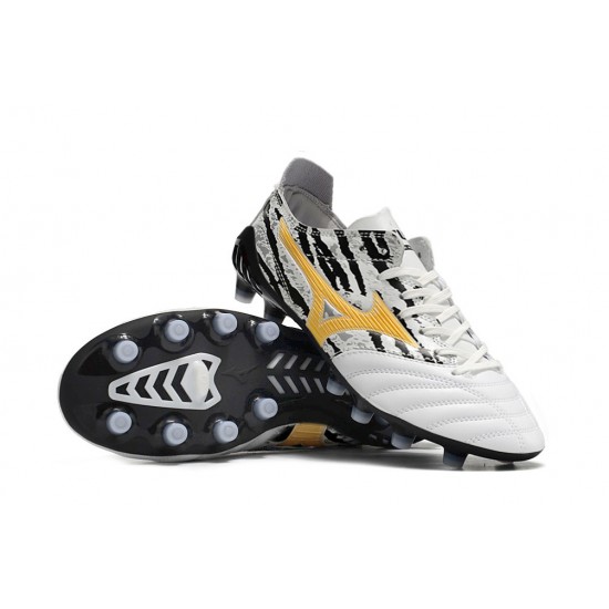 Mizuno Morelia Neo III Pro Firm Ground Men Yellow White Football Shoes