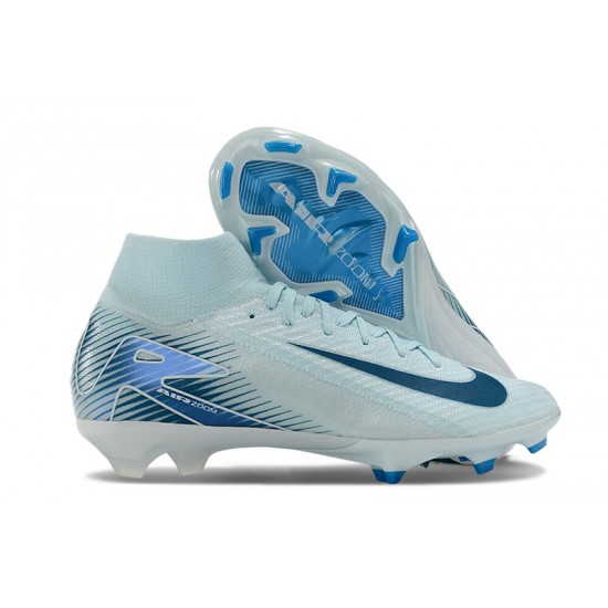 Nike Air Zoom Mercurial Superfly 10 Elite Firm Ground Men Blue Football Shoes