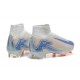 Nike Air Zoom Mercurial Superfly 10 Elite Firm Ground Men Blue and White Football Shoes