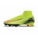 Nike Air Zoom Mercurial Superfly 10 Elite Firm Ground Men Chartreuse and Orange Football Shoes