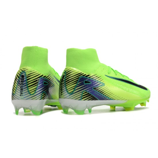 Nike Air Zoom Mercurial Superfly 10 Elite Firm Ground Men Green and Black Football Shoes