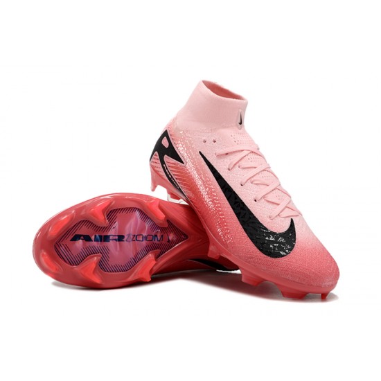 Nike Air Zoom Mercurial Superfly 10 Elite Firm Ground Men Black annd Pink Football Shoes