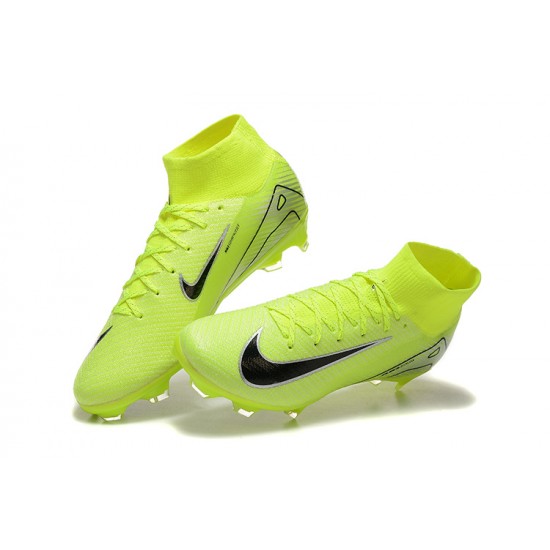 Nike Air Zoom Mercurial Superfly 10 Elite Firm Ground Men Neongreen Football Shoes