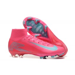 Nike Air Zoom Mercurial Superfly 10 Elite Firm Ground Men Pink Blue Football Shoes