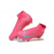 Nike Air Zoom Mercurial Superfly 10 Elite Firm Ground Men Pink Blue Football Shoes