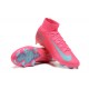 Nike Air Zoom Mercurial Superfly 10 Elite Firm Ground Men Pink Blue Football Shoes