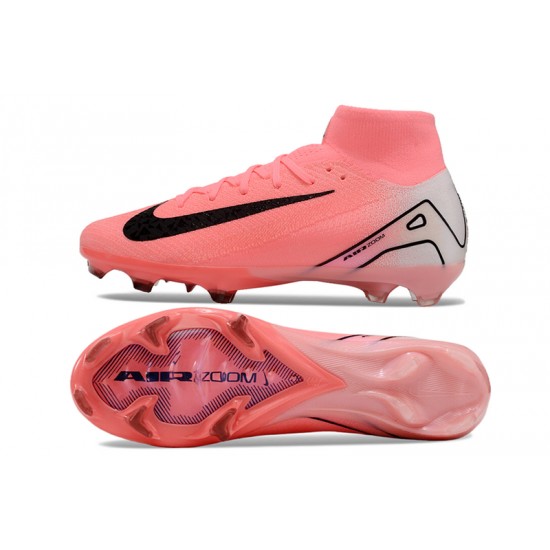 Nike Air Zoom Mercurial Superfly 10 Elite Firm Ground Men Pink and Black Football Shoes