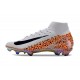 Nike Air Zoom Mercurial Superfly 10 Elite Firm Ground Men White and Orange Football Shoes