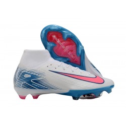 Nike Air Zoom Mercurial Superfly 10 Elite Firm Ground Men White and Pink Football Shoes