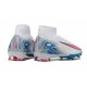 Nike Air Zoom Mercurial Superfly 10 Elite Firm Ground Men White and Pink Football Shoes