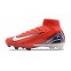 Nike Air Zoom Mercurial Superfly 10 Elite Firm Ground Men Red and White Football Shoes