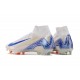 Nike Air Zoom Mercurial Superfly 10 Elite Firm Ground Men White Bule Football Shoes