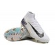 Nike Air Zoom Mercurial Superfly 10 Elite Firm Ground Men White and Bule Football Shoes