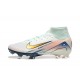 Nike Air Zoom Mercurial Superfly 10 Elite Firm Ground Men White and Gold Football Shoes