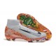 Nike Air Zoom Mercurial Superfly 10 Elite Firm Ground Men White and Orange Football Shoes