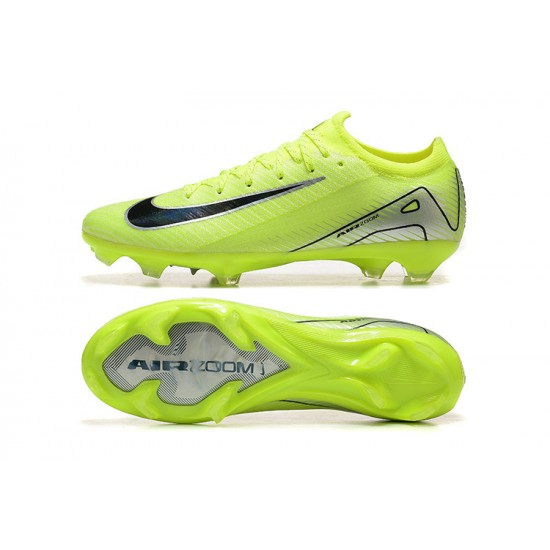 Nike Air Zoom Mercurial Vapor 16 Elite Firm Ground Men Neongreen and Black Football Shoes