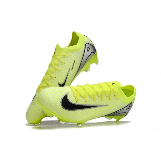 Nike Air Zoom Mercurial Vapor 16 Elite Firm Ground Men Neongreen and Black Football Shoes