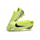 Nike Air Zoom Mercurial Vapor 16 Elite Firm Ground Men Neongreen and Black Football Shoes