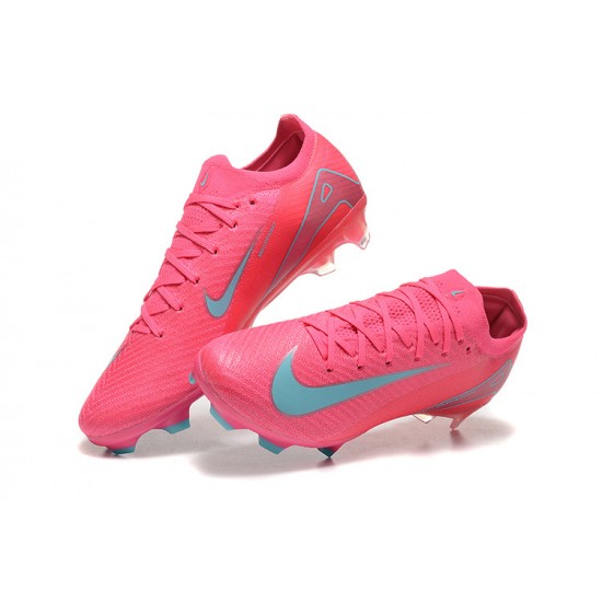 Nike Air Zoom Mercurial Vapor 16 Elite Firm Ground Men Pink and Blue Football Shoes