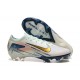 Nike Air Zoom Mercurial Vapor 16 Elite Firm Ground Men White and Gold Football Shoes