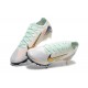 Nike Air Zoom Mercurial Vapor 16 Elite Firm Ground Men White and Gold Football Shoes