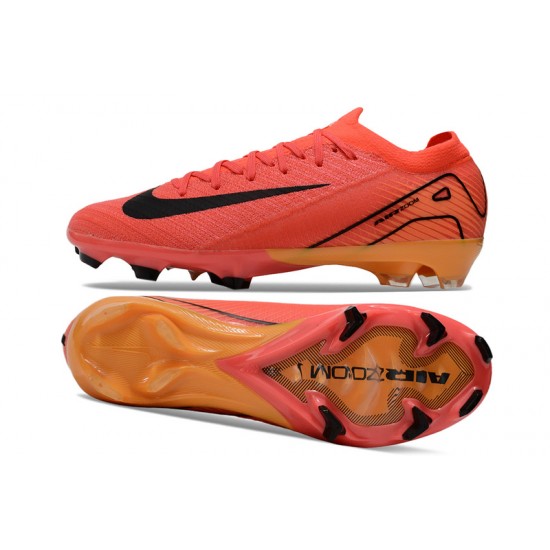 Nike Air Zoom Mercurial Vapor 16 Elite Firm Ground Men Orange and Black Football Shoes