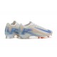 Nike Air Zoom Mercurial Vapor 16 Elite Firm Ground Men White and Blue Football Shoes