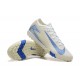 Nike Air Zoom Mercurial Vapor 16 Elite Turf Men White and Blue Football Shoes