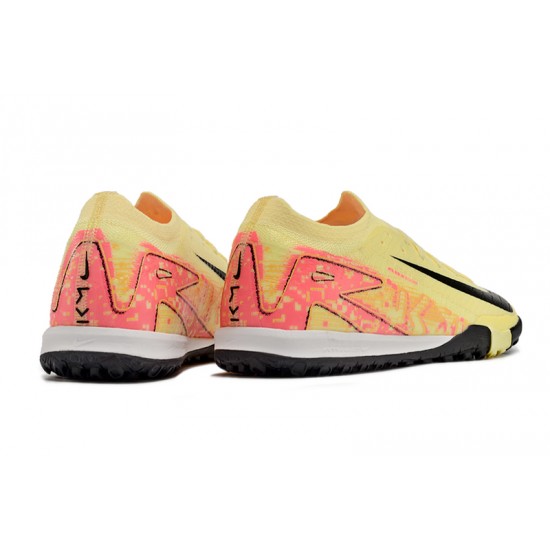 Nike Air Zoom Mercurial Vapor 16 Elite Turf Men Pink and Yellow Football Shoes