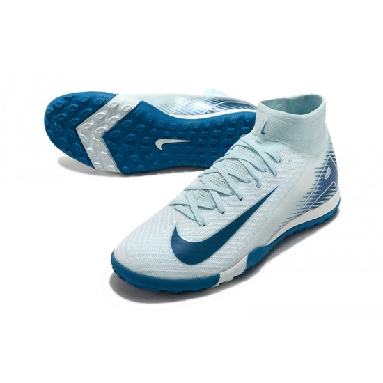 Nike Air Zoom Mercurial Superfly 10 Elite Turf Men Blue White Football Shoes