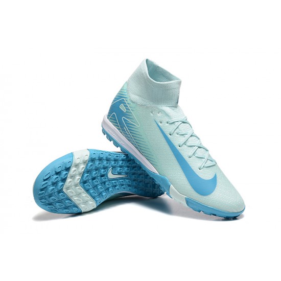 Nike Air Zoom Mercurial Superfly 10 Elite Turf Men Ltblue White Football Shoes