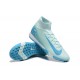 Nike Air Zoom Mercurial Superfly 10 Elite Turf Men Ltblue White Football Shoes