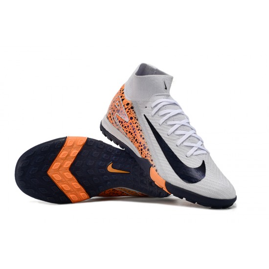 Nike Air Zoom Mercurial Superfly 10 Elite Turf White Orange Football Shoes