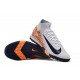 Nike Air Zoom Mercurial Superfly 10 Elite Turf White Orange Football Shoes