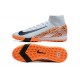 Nike Air Zoom Mercurial Superfly 10 Elite Turf Men White Orange Football Shoes