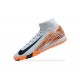 Nike Air Zoom Mercurial Superfly 10 Elite Turf Men White Orange Football Shoes