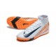 Nike Air Zoom Mercurial Superfly 10 Elite Turf Men White Orange Football Shoes