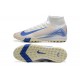 Nike Air Zoom Mercurial Superfly 10 Elite Turf White and Blue Football Shoes