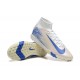 Nike Air Zoom Mercurial Superfly 10 Elite Turf White and Blue Football Shoes