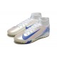 Nike Air Zoom Mercurial Superfly 10 Elite Turf White and Blue Football Shoes