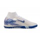 Nike Air Zoom Mercurial Superfly 10 Elite Turf White ang Blue Football Shoes