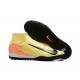 Nike Air Zoom Mercurial Superfly 10 Elite Turf Men Yelleow Black Football Shoes