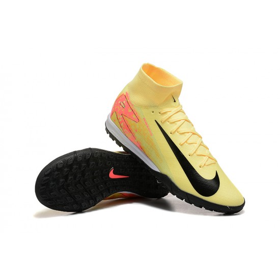 Nike Air Zoom Mercurial Superfly 10 Elite Turf Men Yelleow Black Football Shoes