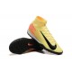 Nike Air Zoom Mercurial Superfly 10 Elite Turf Men Yelleow Black Football Shoes