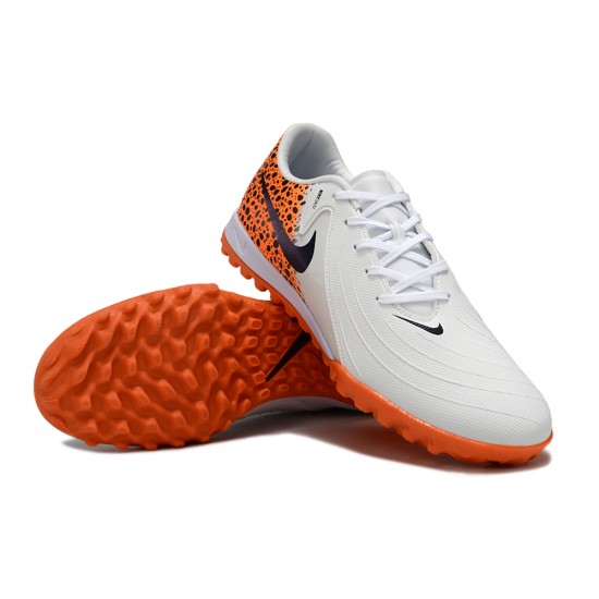 Nike Phantom GX II ACAD LV8 Turf Men White Orange Football Shoes