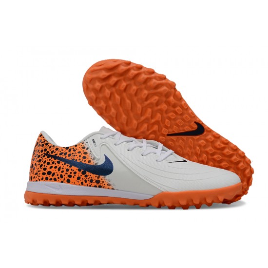 Nike Phantom GX II ACAD LV8 Turf Men White Orange Football Shoes