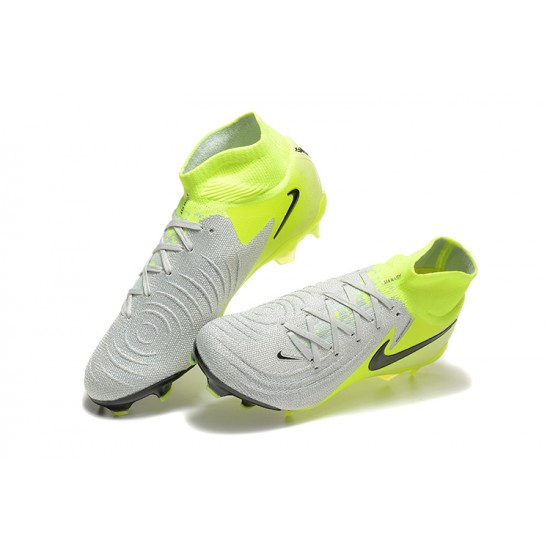 Nike Phantom Luna Elite Firm Ground High top Chartreuse Grey Football Shoes