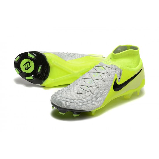 Nike Phantom Luna Elite Firm Ground High top Chartreuse Grey Football Shoes